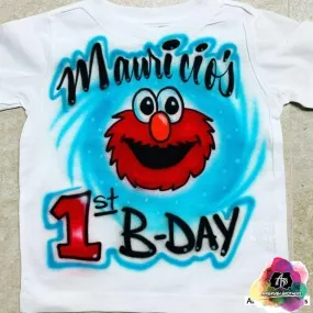 Airbrush Elmo Cartoon B-Day Shirt Design