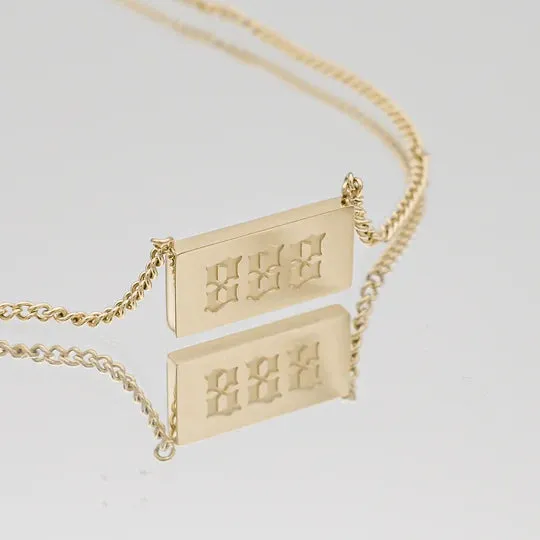 Angel Number Bar Necklace