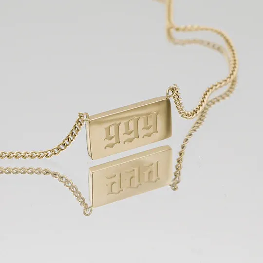 Angel Number Bar Necklace