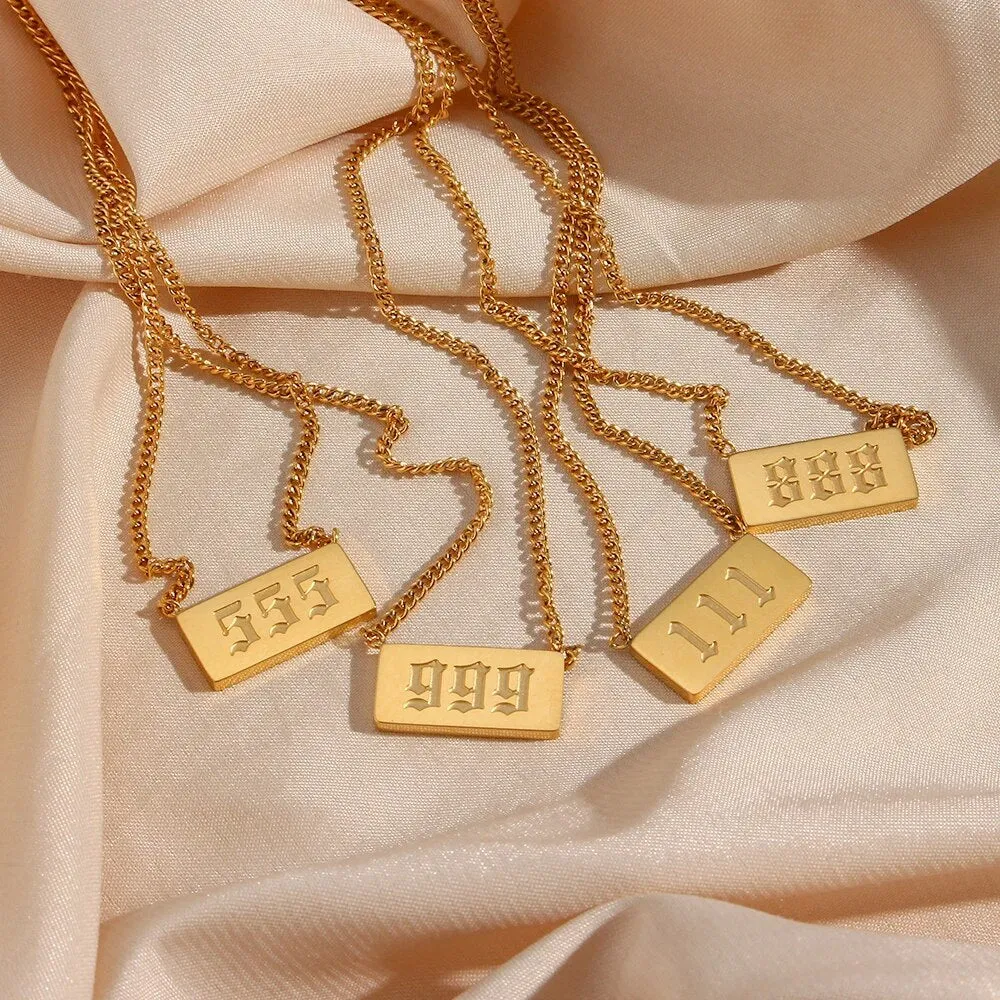 Angel Number Bar Necklace