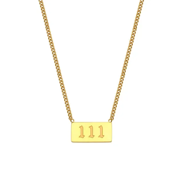 Angel Number Bar Necklace