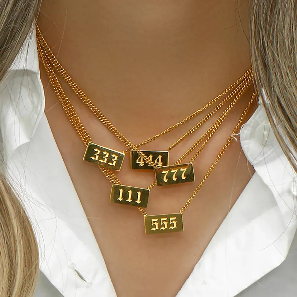 Angel Number Bar Necklace