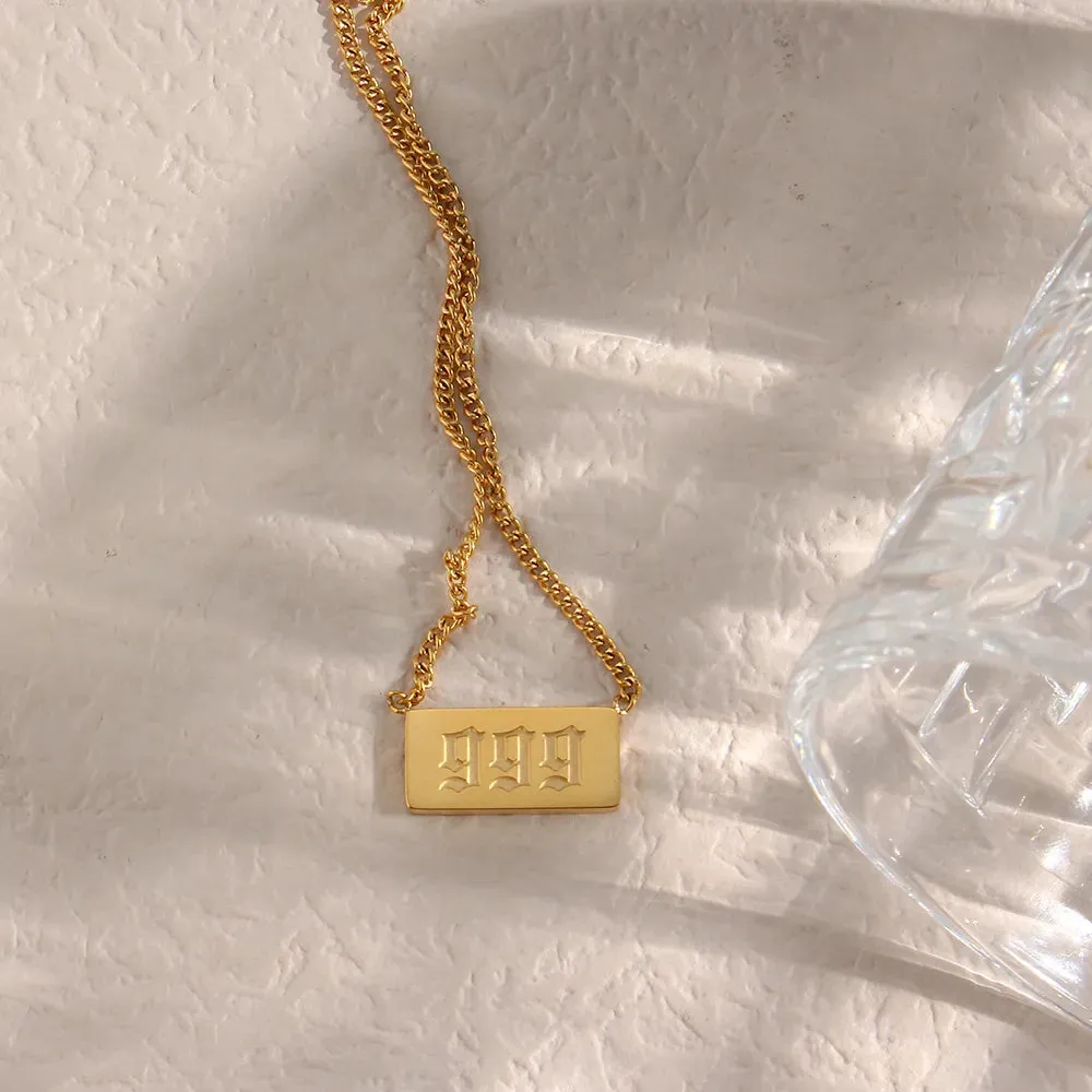 Angel Number Bar Necklace