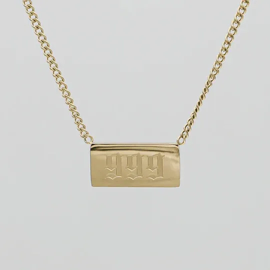 Angel Number Bar Necklace