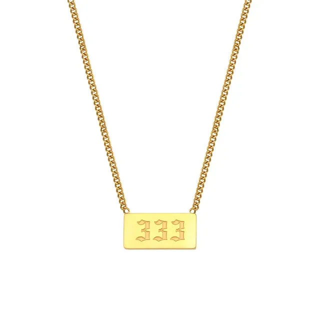 Angel Number Bar Necklace