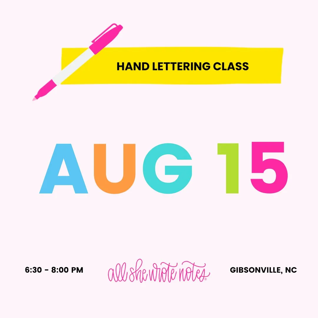 Aug 15 - Happy Hand Lettering Class