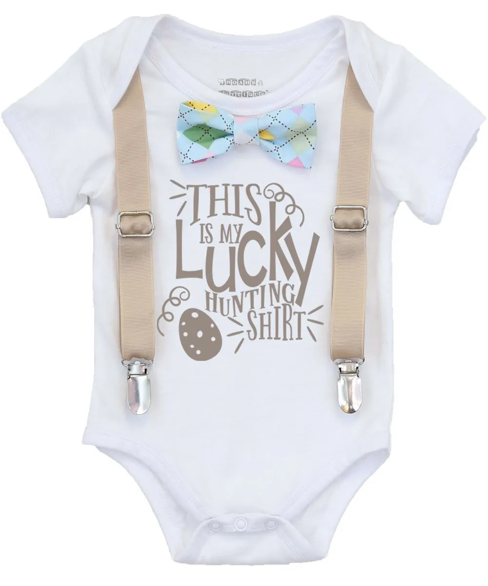 Baby Boy Easter Outfit with Bow Tie and Cute Saying