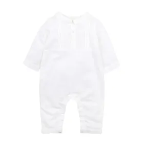 Bebe Liam Linen Blend Romper - Ivory