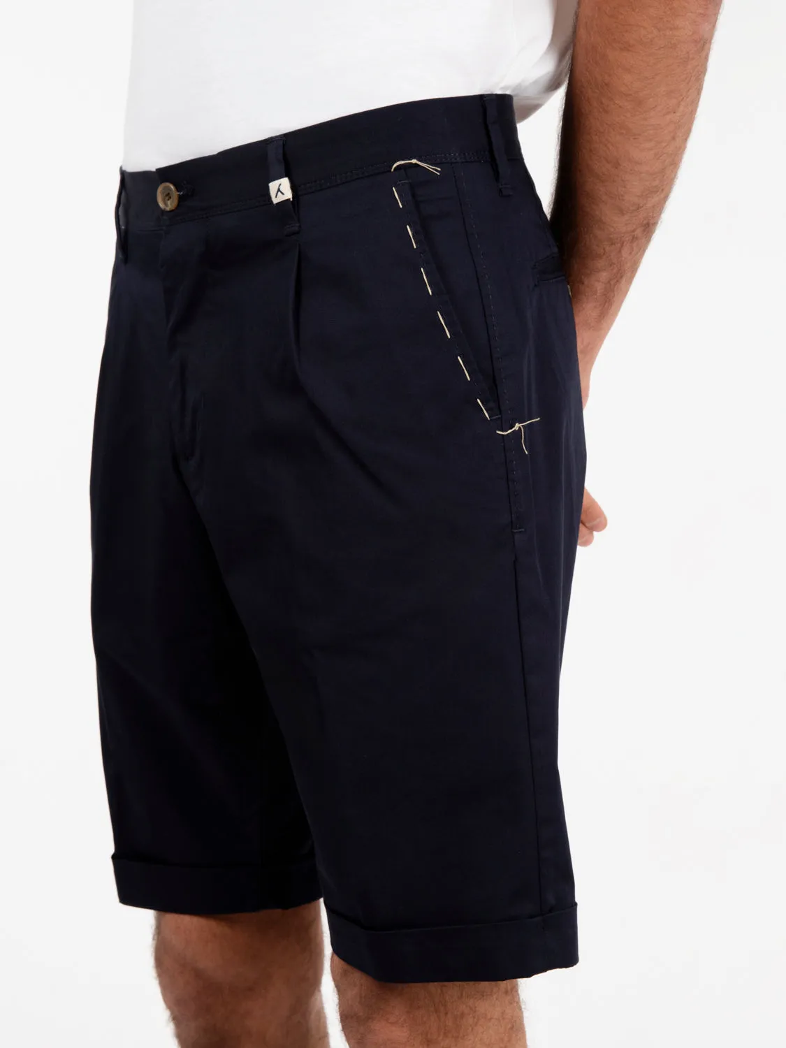 Bermuda gabardine stretch blu navy