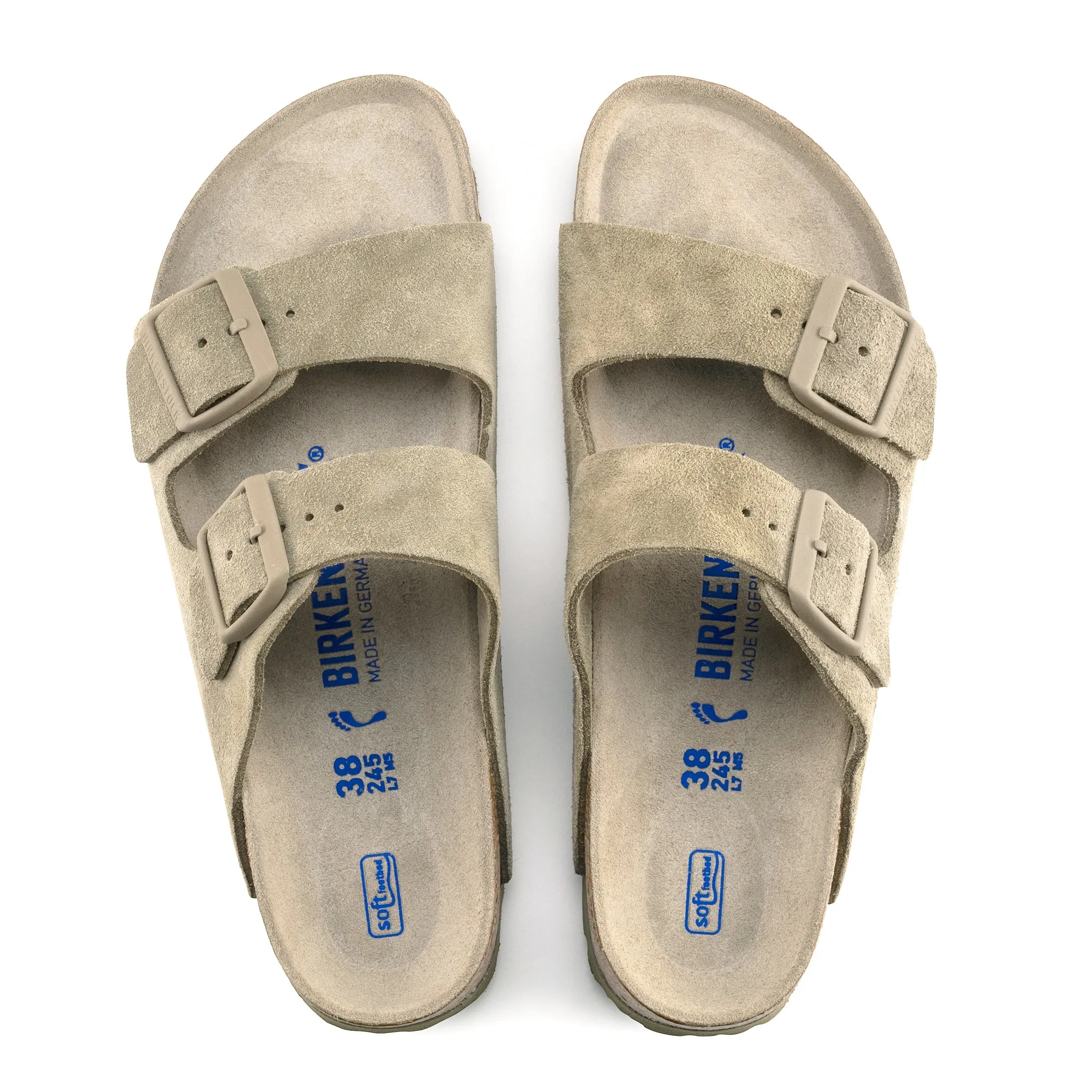 Birkenstock Arizona SFB VL Sandals - Faded Khaki Suede