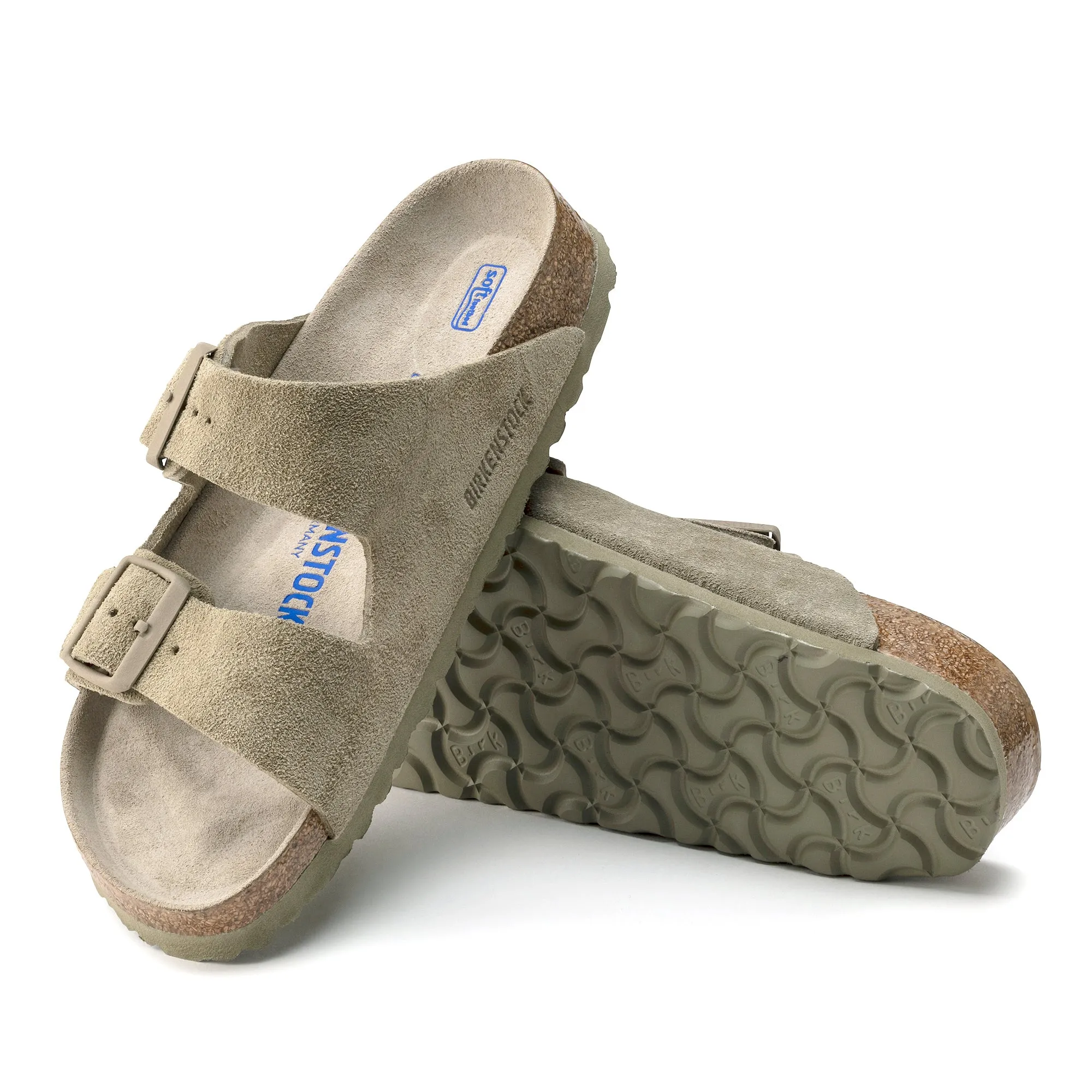 Birkenstock Arizona SFB VL Sandals - Faded Khaki Suede