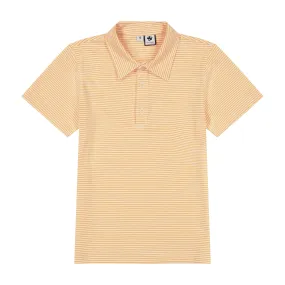 Boys Short Sleeve Polo Mini Yellow Stripe