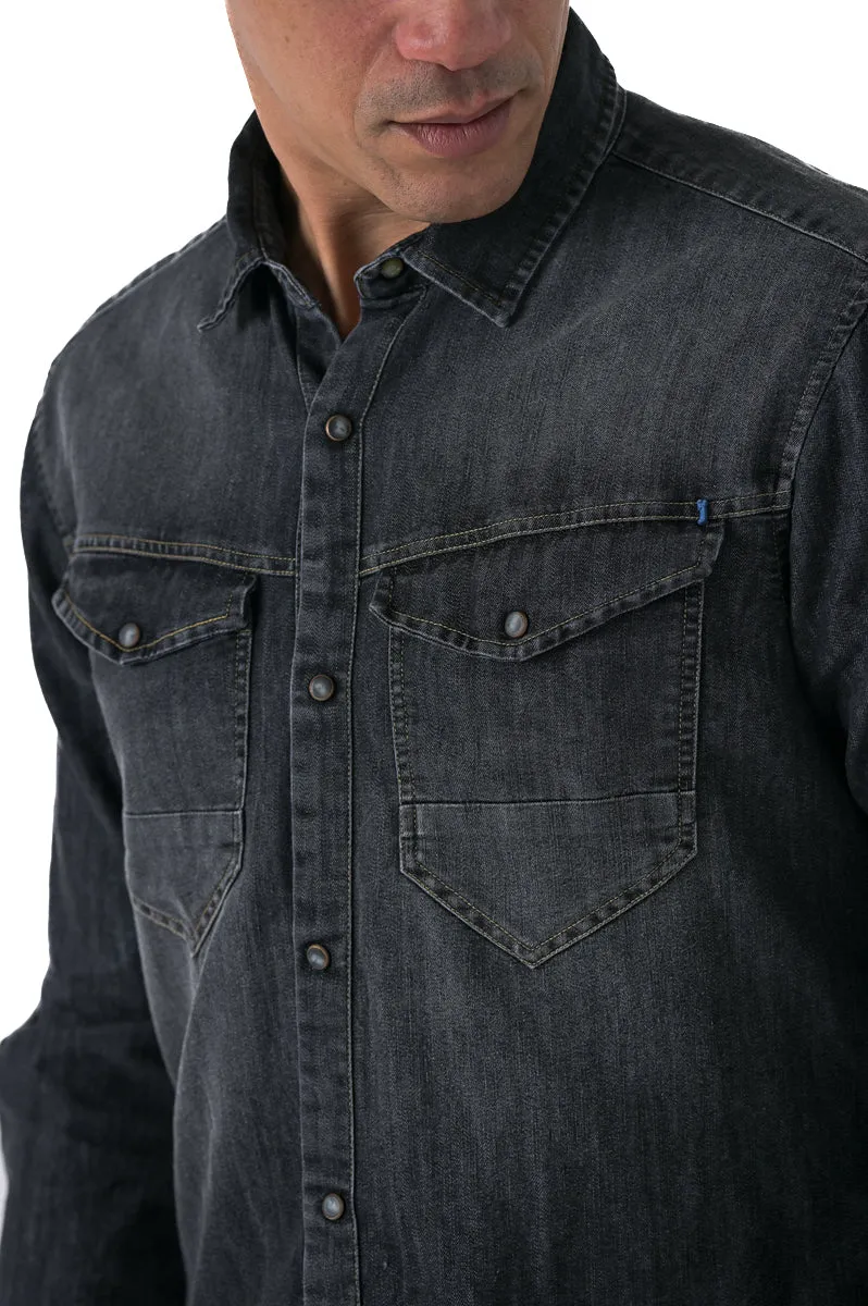 Camicia in denim slim Park Blk Music