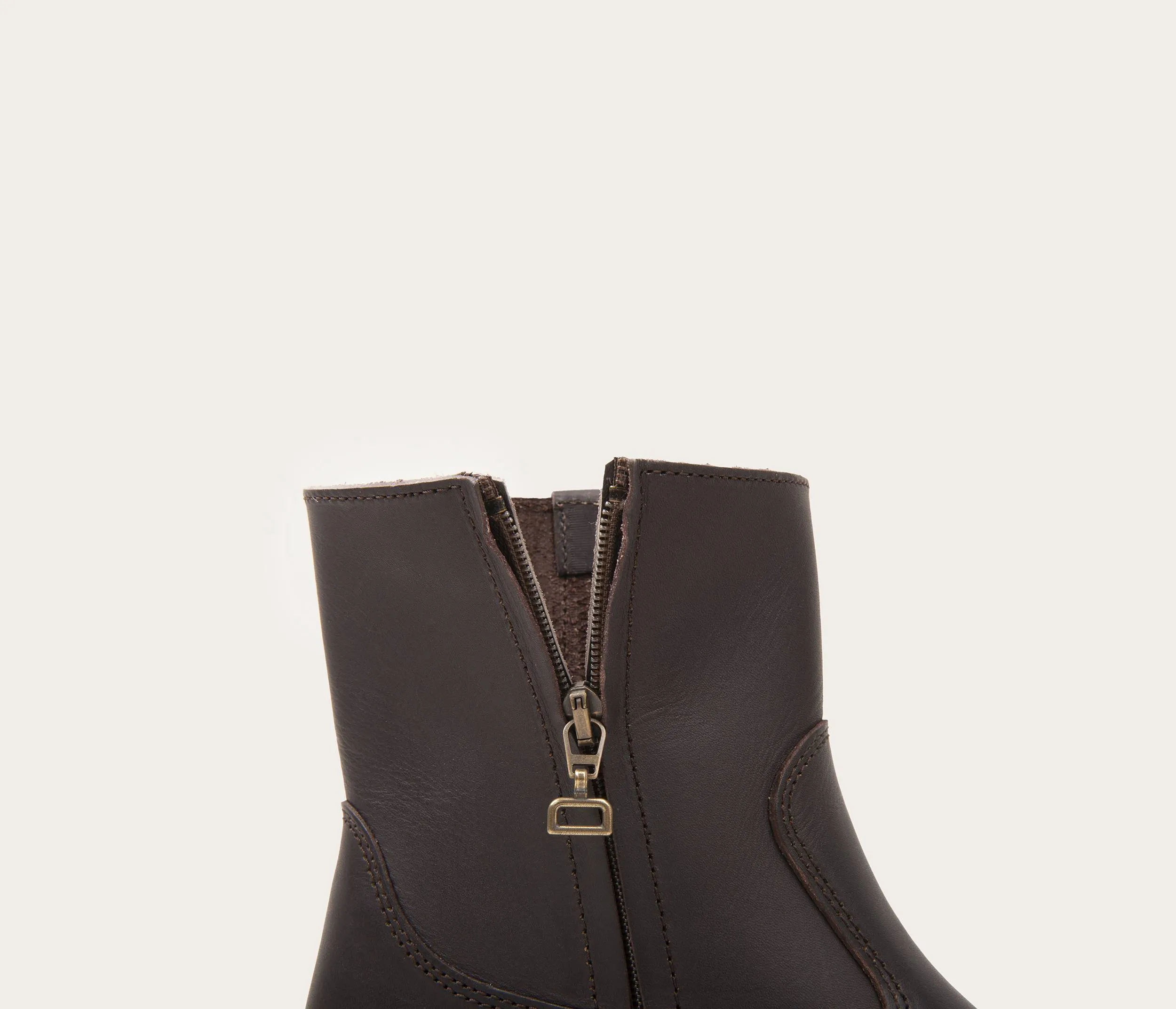 Camille Zip Coffee Ankle Boot