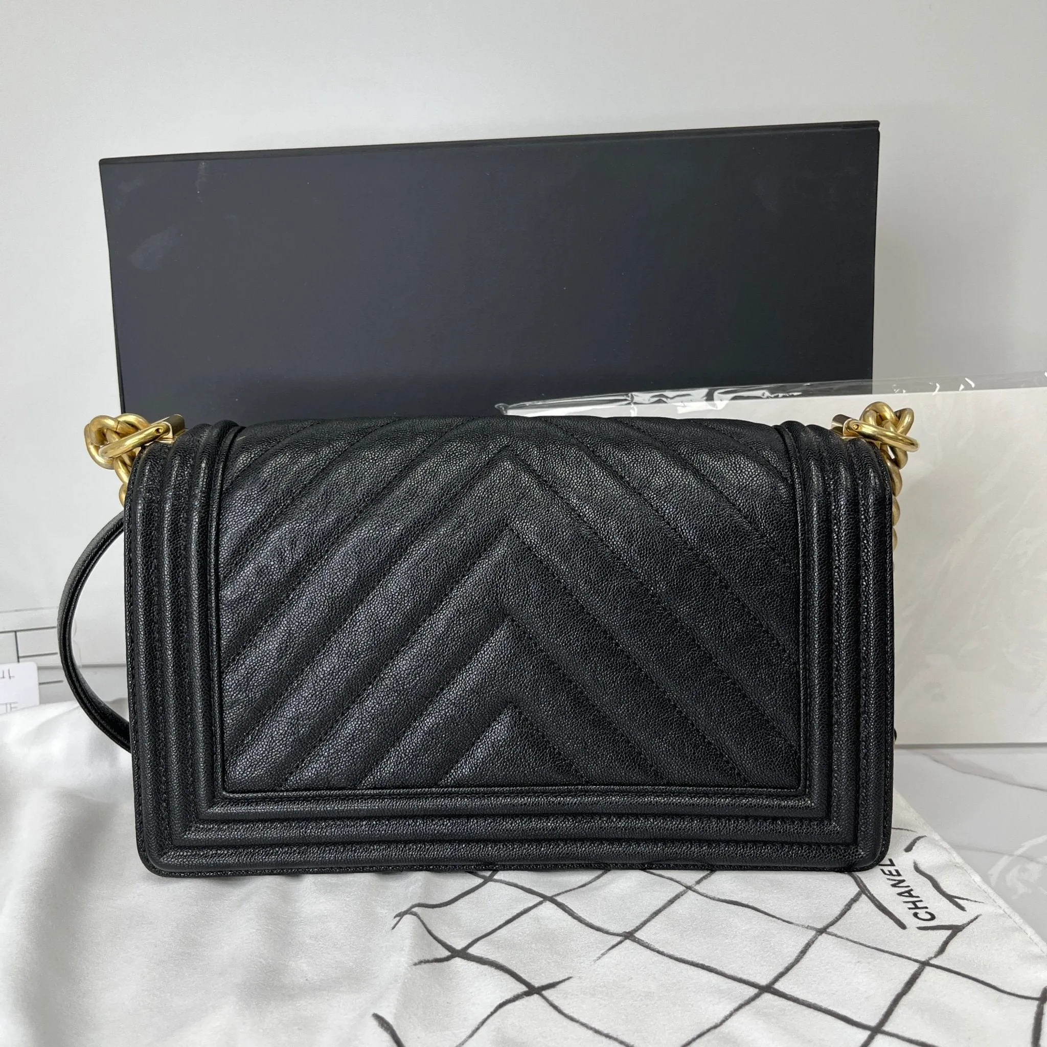 Chanel Chevron Boy Handbag