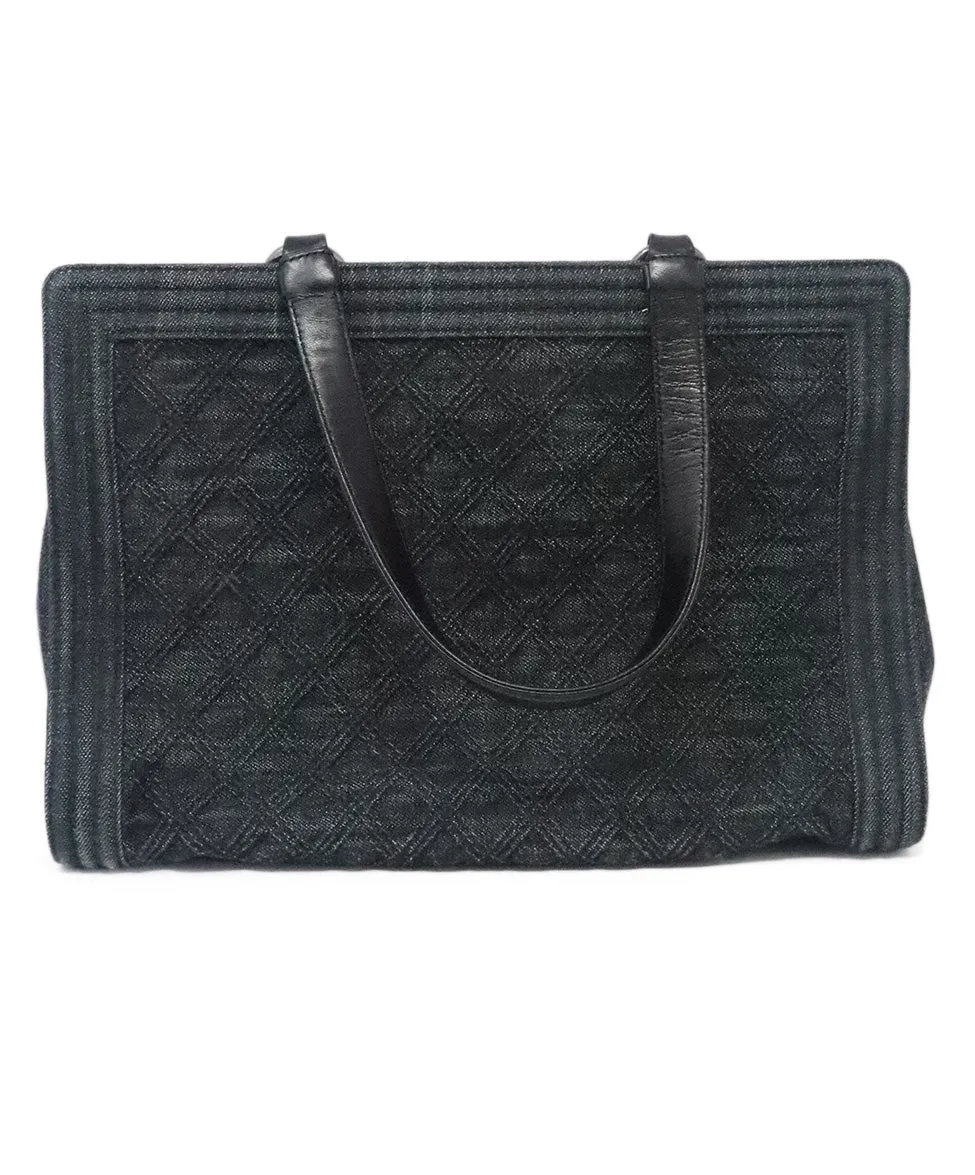 Chanel Denim Quilted Boy Shopping Tote