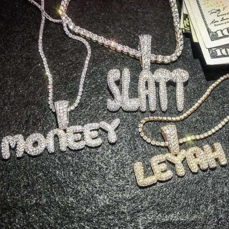 Custom Bubble Letter Necklaces