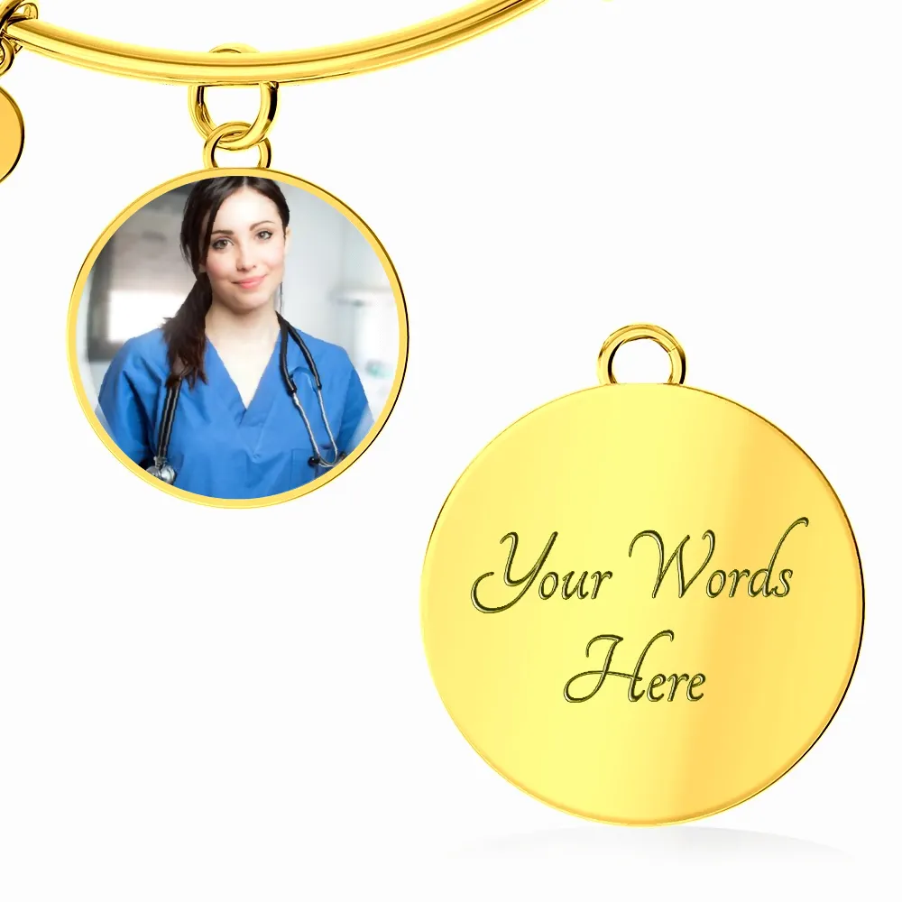 Custom Photo Bangle Bracelet For Nurse- Gifts For Nurse