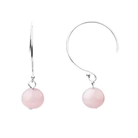 Earring | Curved Loop | Rose Quartz