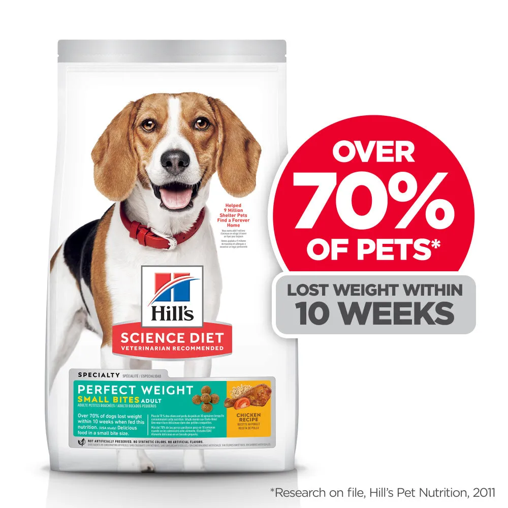 Hill's Science Diet Perfect Weight Chicken Recipe Small Bites Adult Small Breed Dry Dog Food 4lb