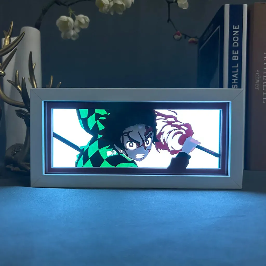 Kimetsu Anime Light Box Tanjiro Kamado Nightlights for Room Decoration Manga Demon Slayer Light in The Box Bedside Table Lamp