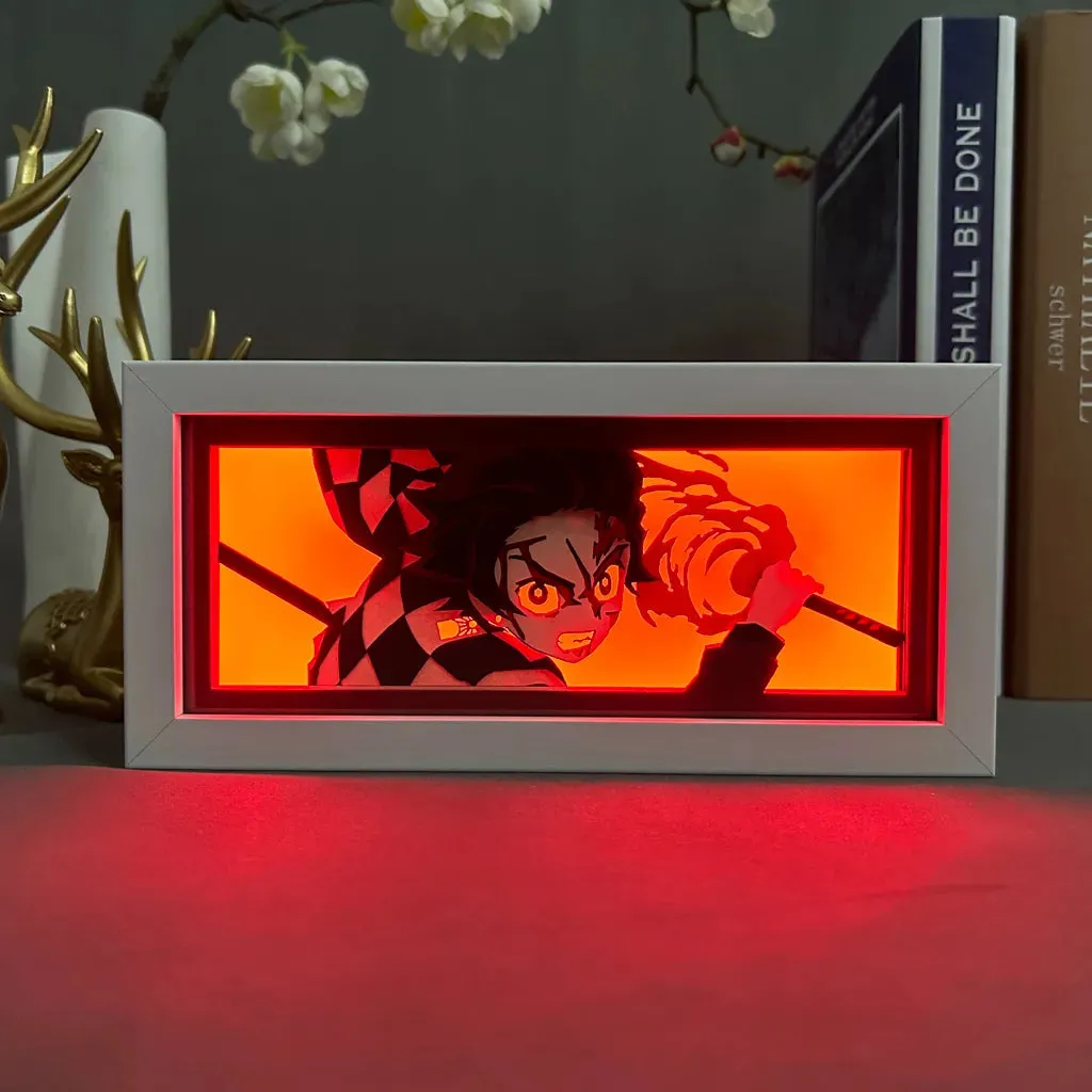 Kimetsu Anime Light Box Tanjiro Kamado Nightlights for Room Decoration Manga Demon Slayer Light in The Box Bedside Table Lamp