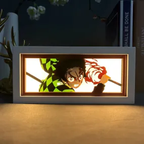 Kimetsu Anime Light Box Tanjiro Kamado Nightlights for Room Decoration Manga Demon Slayer Light in The Box Bedside Table Lamp