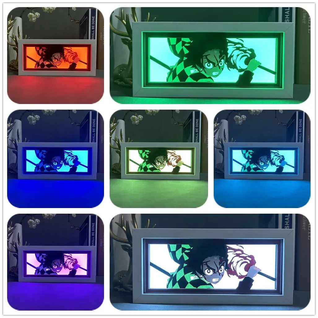 Kimetsu Anime Light Box Tanjiro Kamado Nightlights for Room Decoration Manga Demon Slayer Light in The Box Bedside Table Lamp