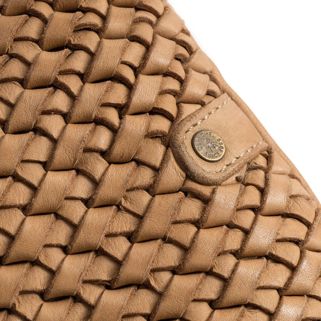 Leather bumbag decorated with weaving / 15798 - Nature