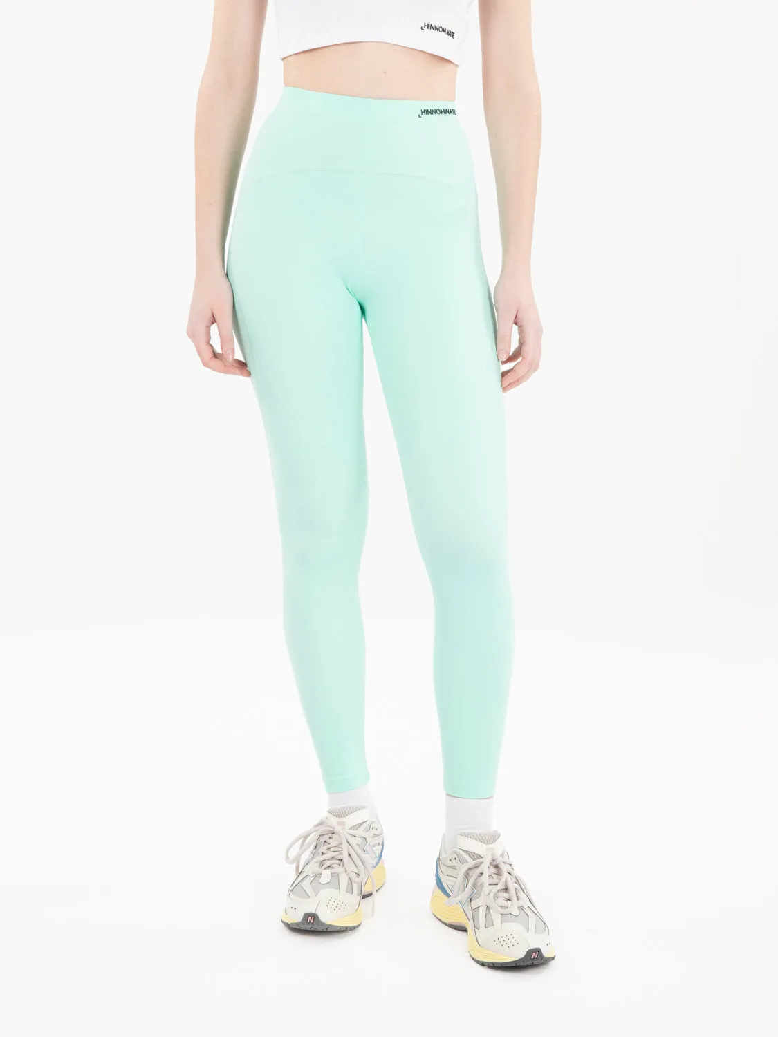 Leggins fitness con cuciture verde