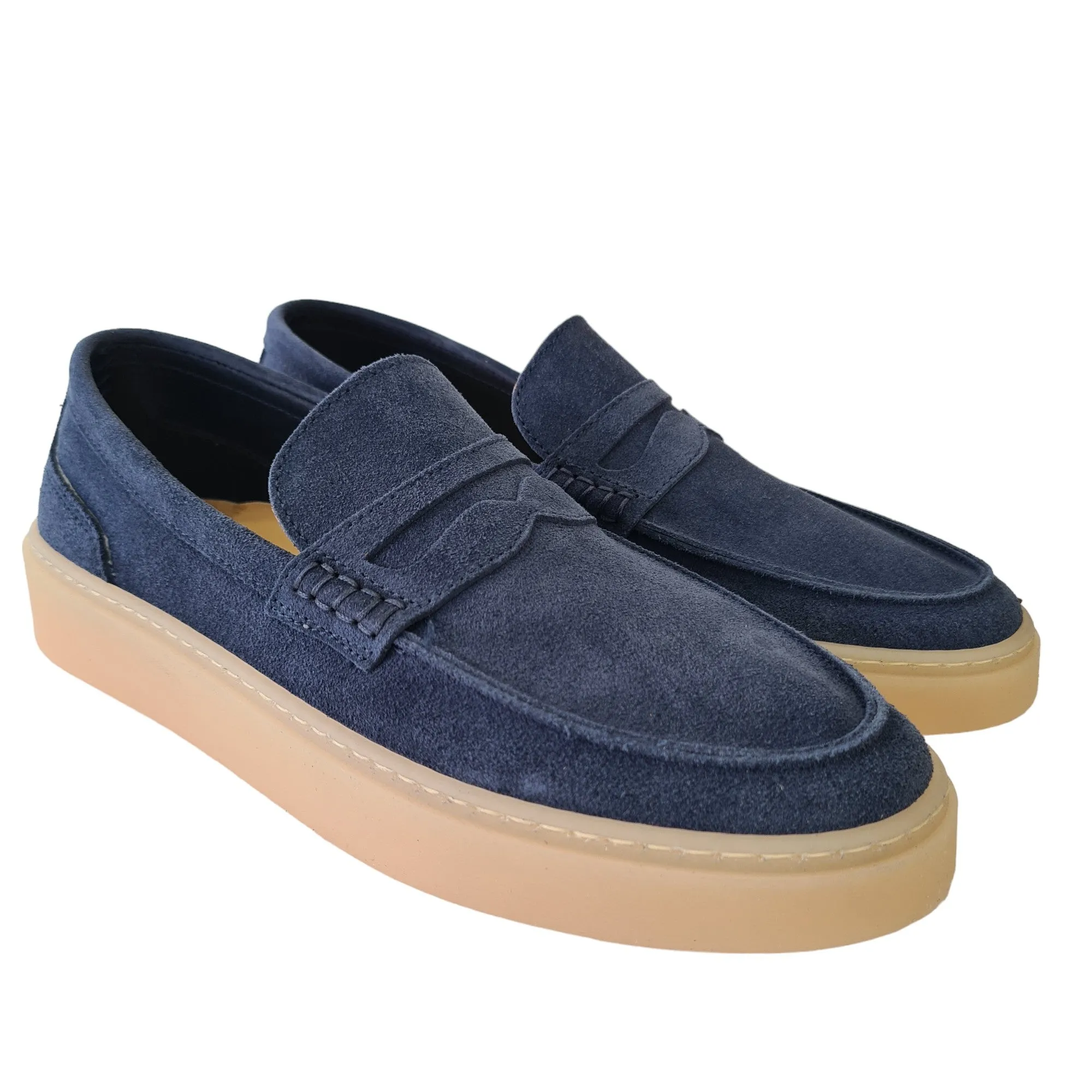 Les Poémes Mocassino Uomo Blu Rif.102