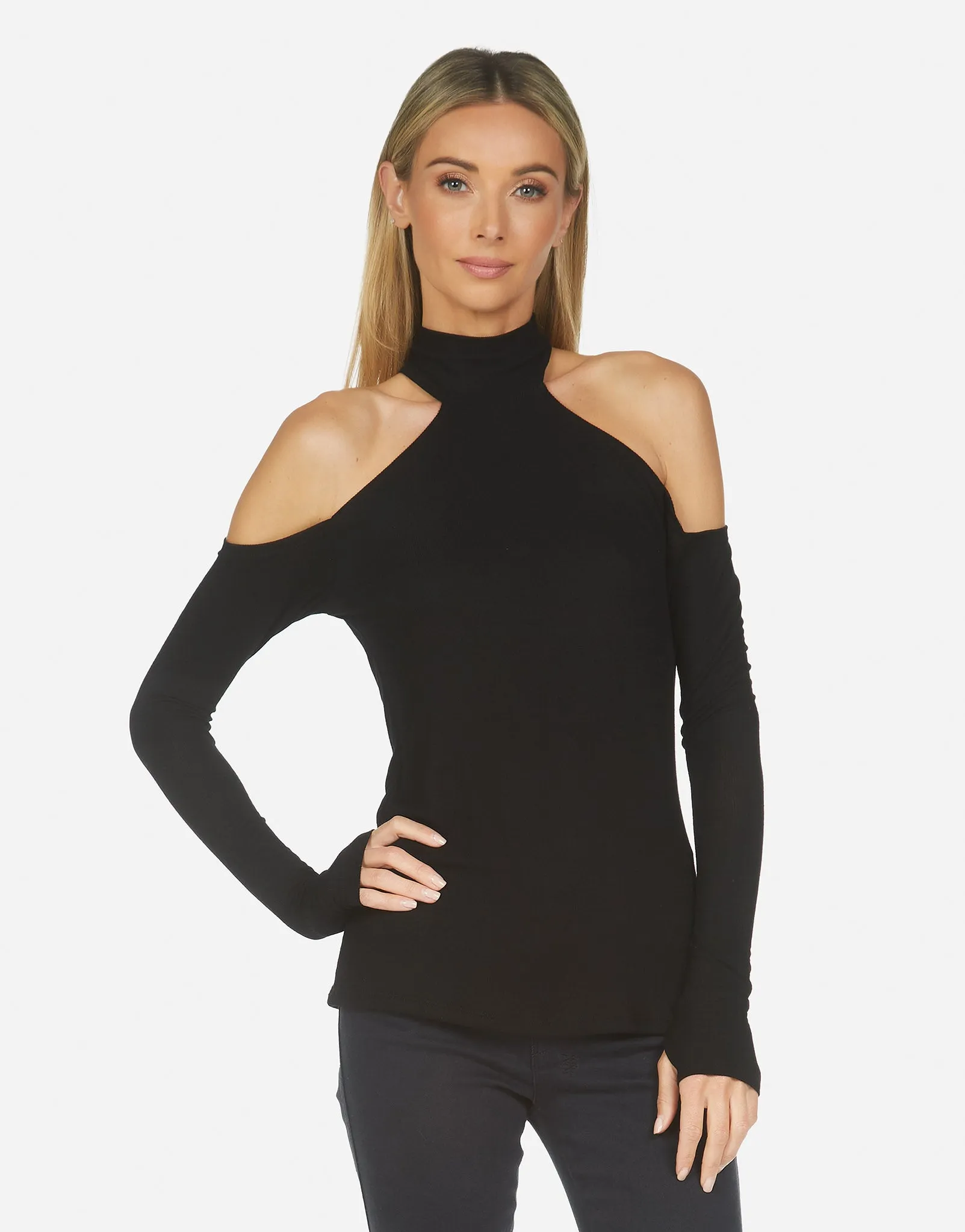 Levon L/S Top w/ Shoulder Cutout