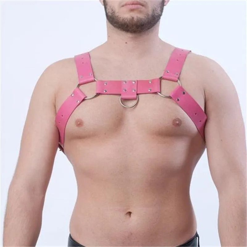 Male Leather  Chest Harness Men Adjustable Rave Clothing Full Body Harness Belt Strap