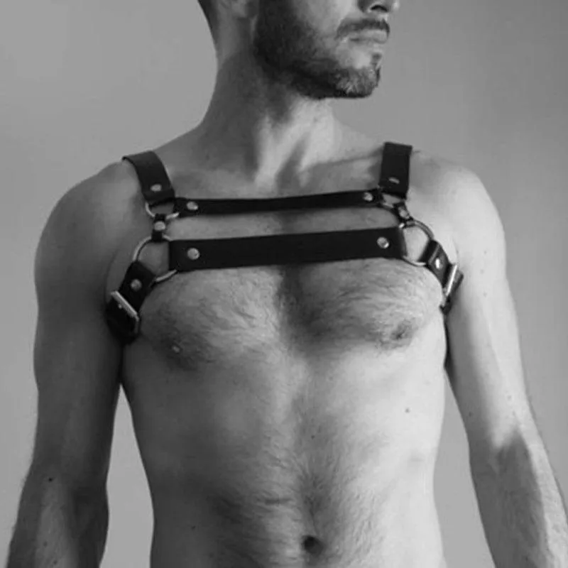 Male Leather  Chest Harness Men Adjustable Rave Clothing Full Body Harness Belt Strap