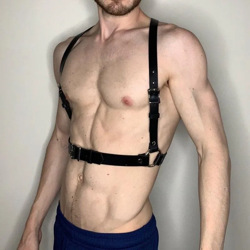 Male Leather  Chest Harness Men Adjustable Rave Clothing Full Body Harness Belt Strap