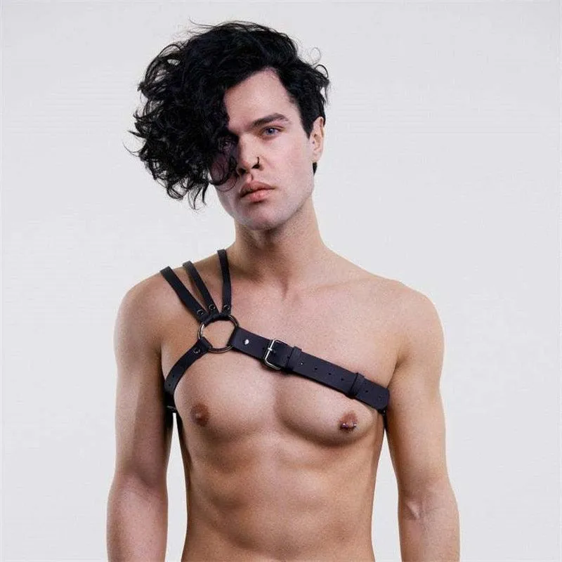 Male Leather  Chest Harness Men Adjustable Rave Clothing Full Body Harness Belt Strap