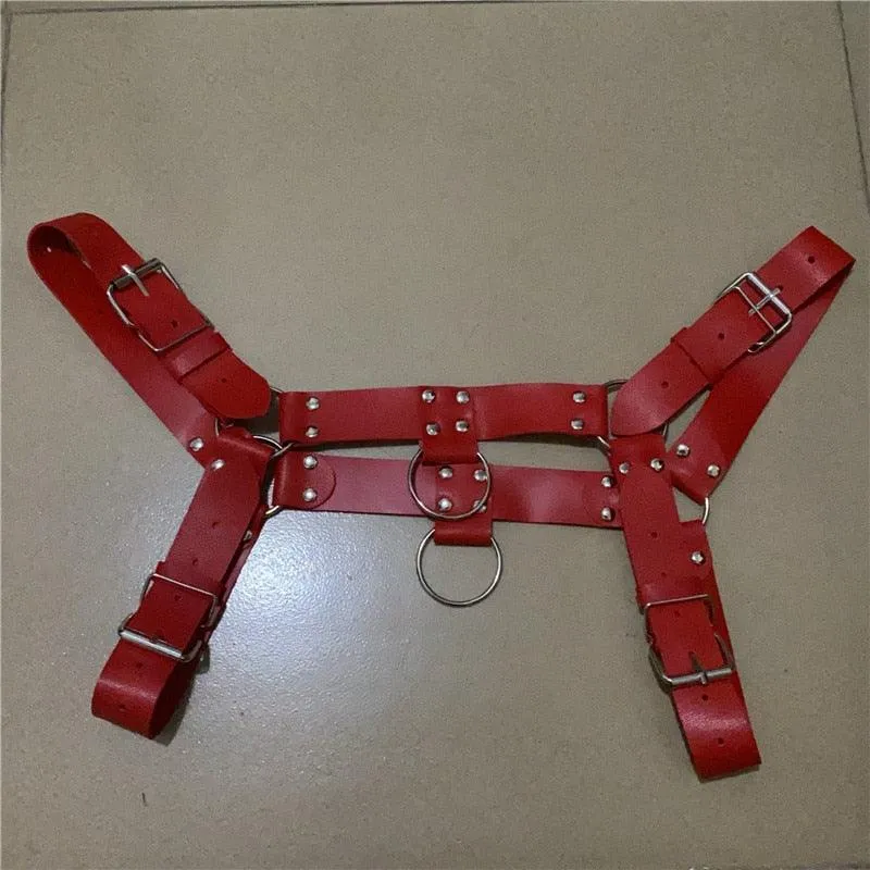 Male Leather  Chest Harness Men Adjustable Rave Clothing Full Body Harness Belt Strap