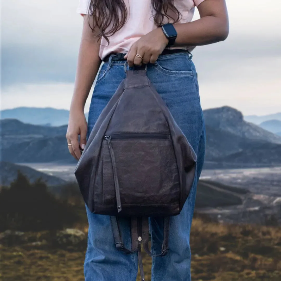 Marley Concealed Carry Leather Sling Backpack