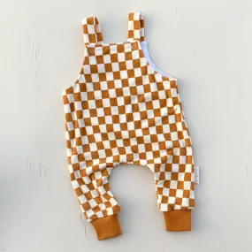 mustard CHECKERBOARD overalls