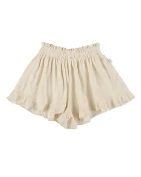 MY LITTLE COZMO Les Tresors Marines Organic Toweling Terry Shorts in Ivory