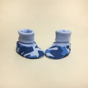 NICU Booties Blue Camouflage