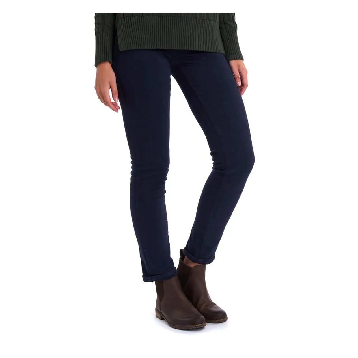 Pantaloni Donna Barbour Essential Slim Blu Navy