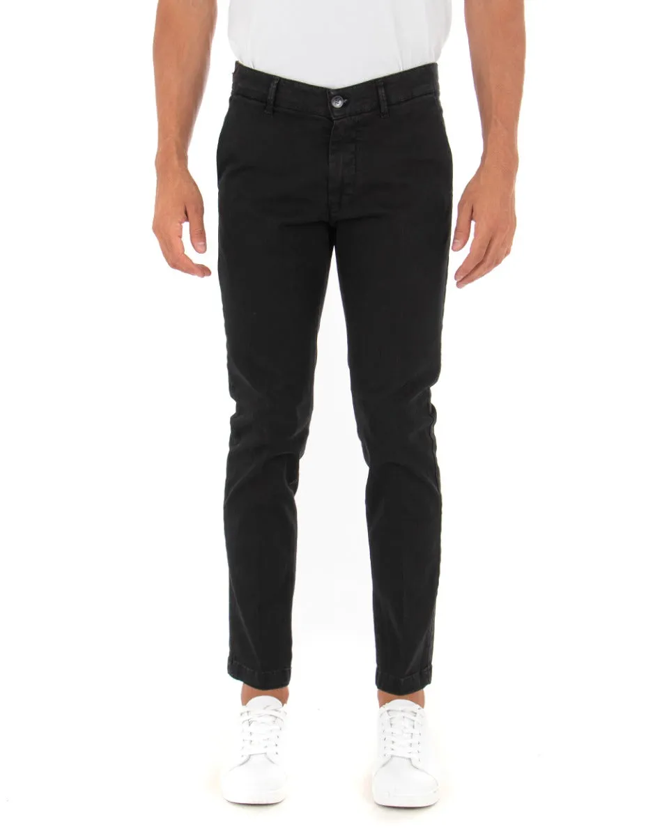 Pantaloni Uomo Tasca America Lungo Classico Slim Nero GIOSAL-P5405A