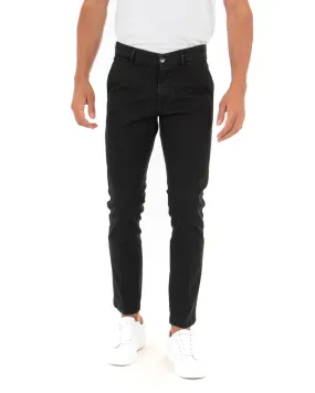 Pantaloni Uomo Tasca America Lungo Classico Slim Nero GIOSAL-P5405A