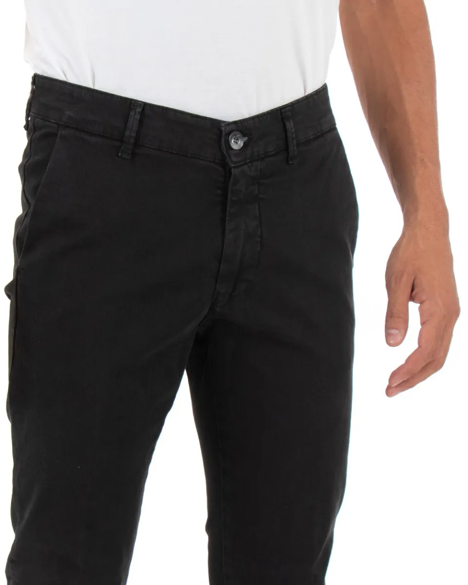 Pantaloni Uomo Tasca America Lungo Classico Slim Nero GIOSAL-P5405A