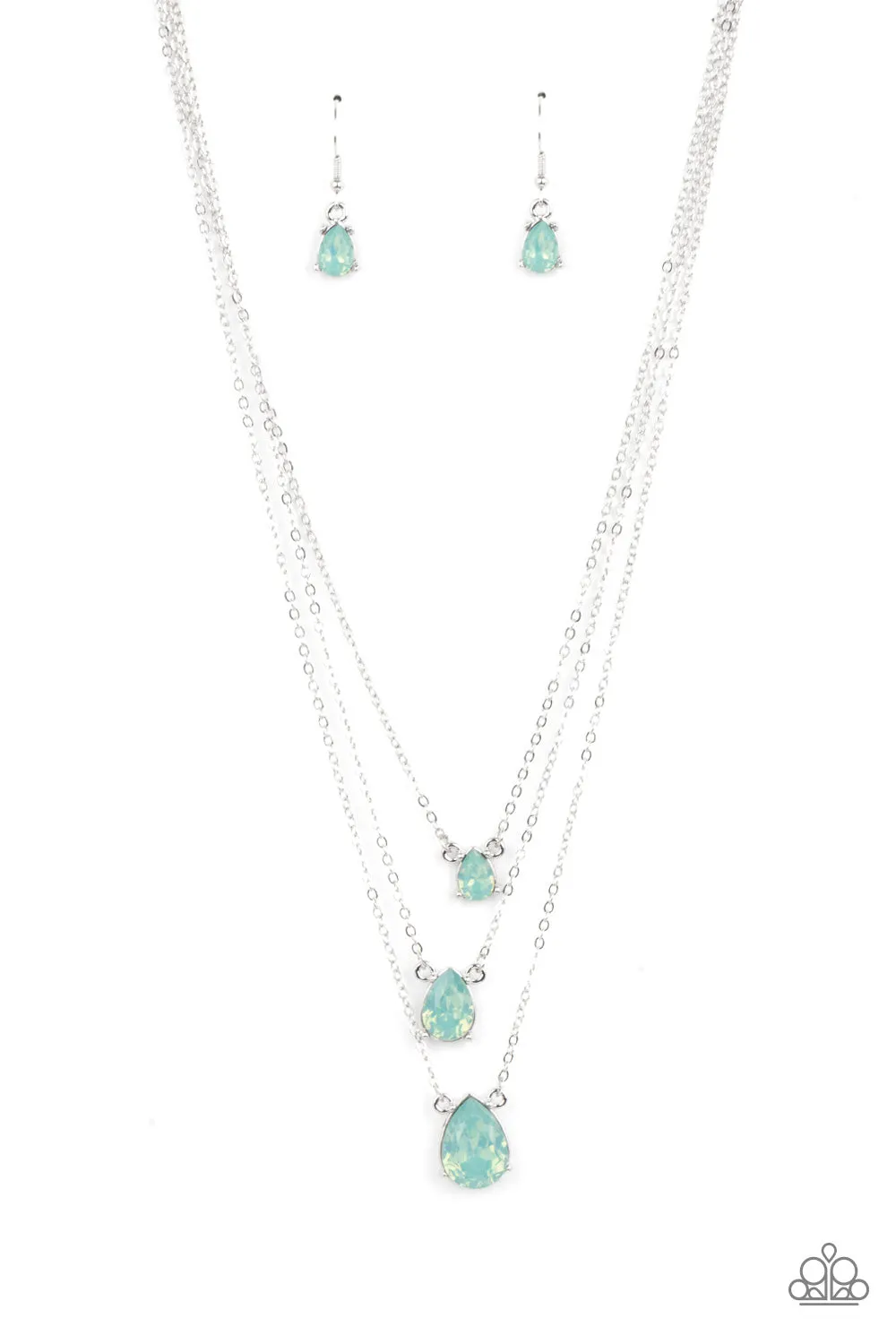 Paparazzi Necklace ~ Dewy Drizzle - Green