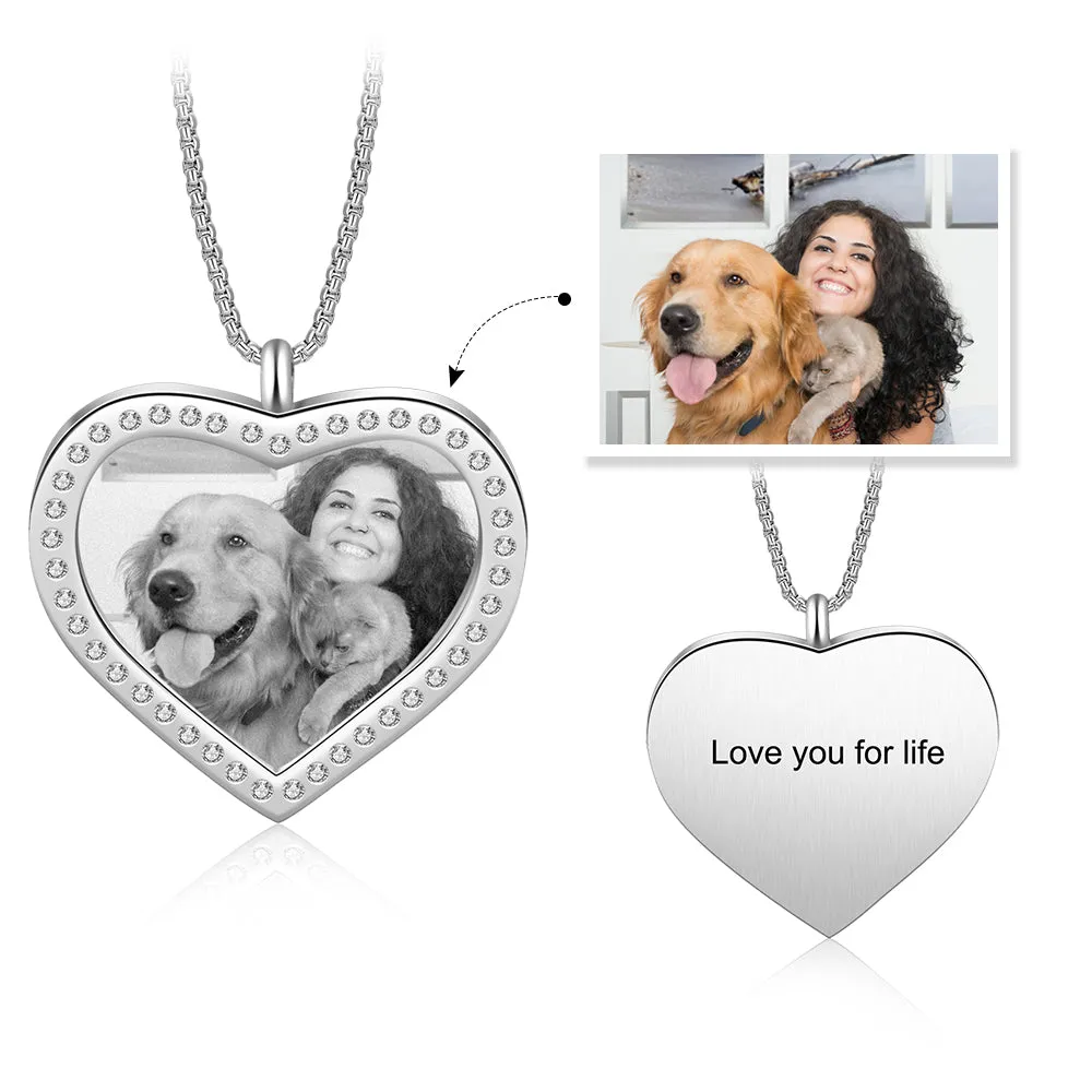 Personalized Heart Photo Necklace For Her- Best Mothers Day Gift