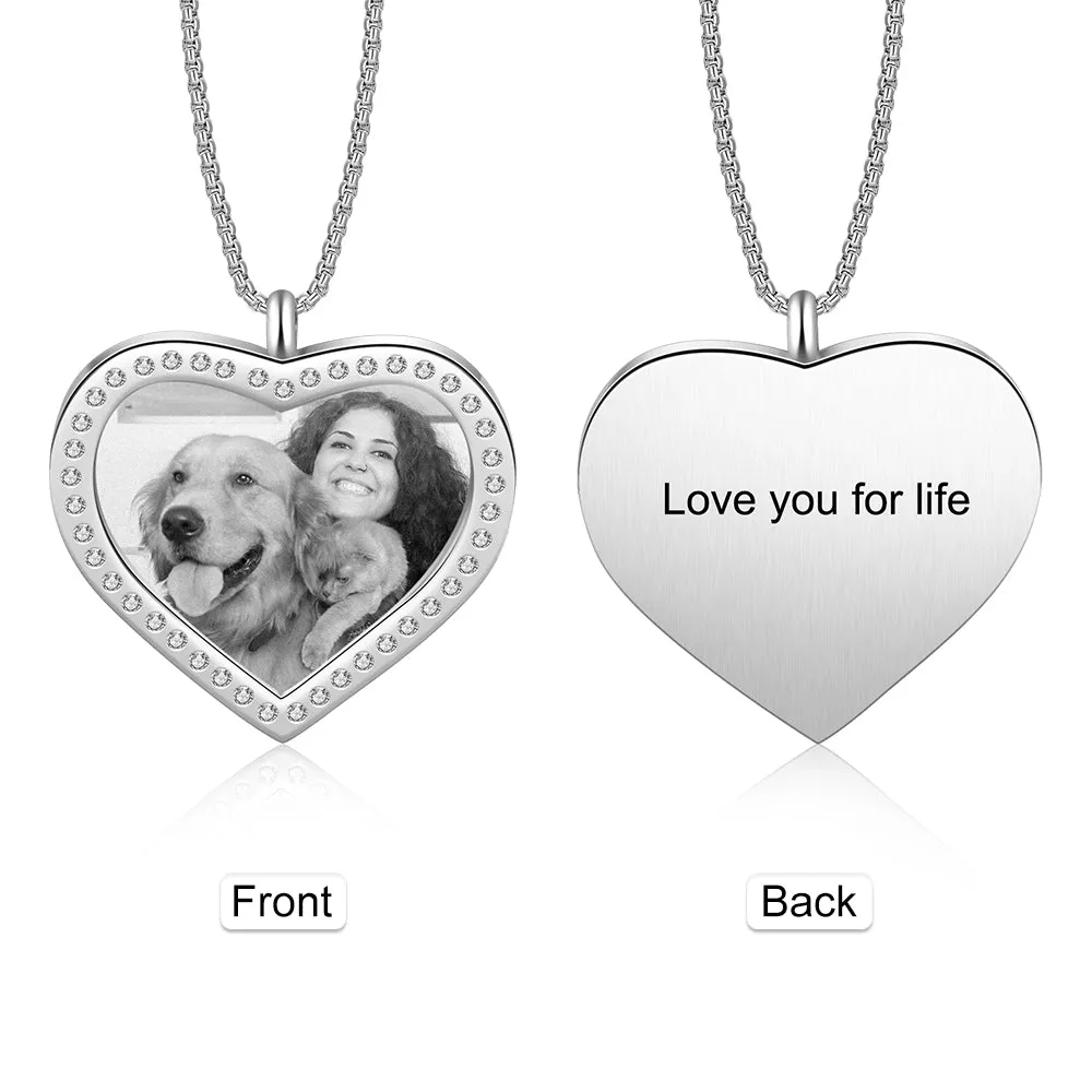 Personalized Heart Photo Necklace For Her- Best Mothers Day Gift