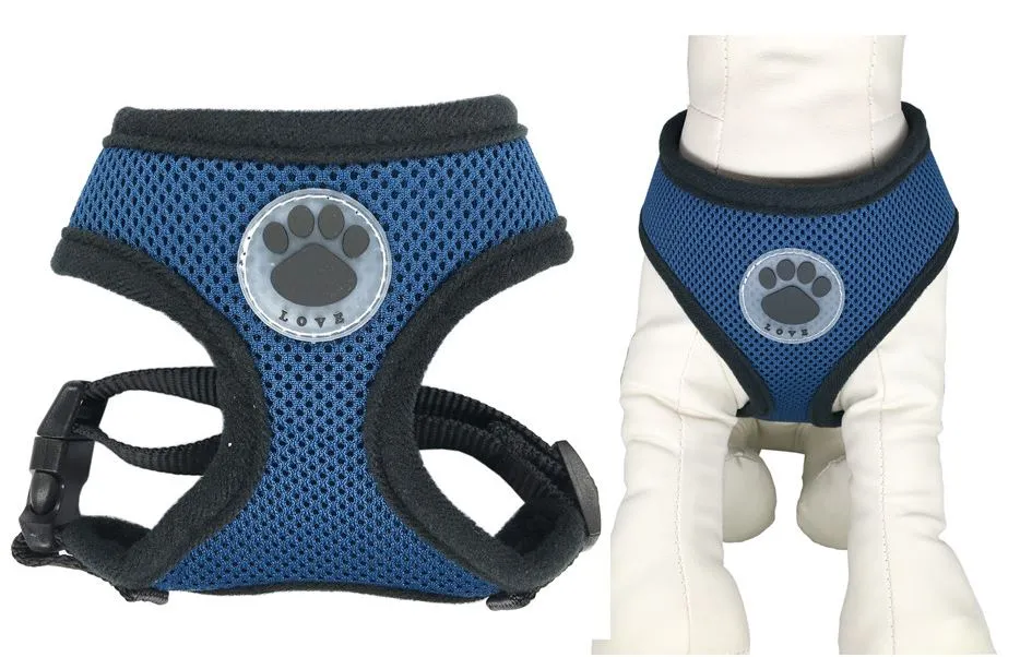 PETLAVISH™ Cute Paw Small Dog Harness: Soft, Breathable, Adjustable Vest XS-L