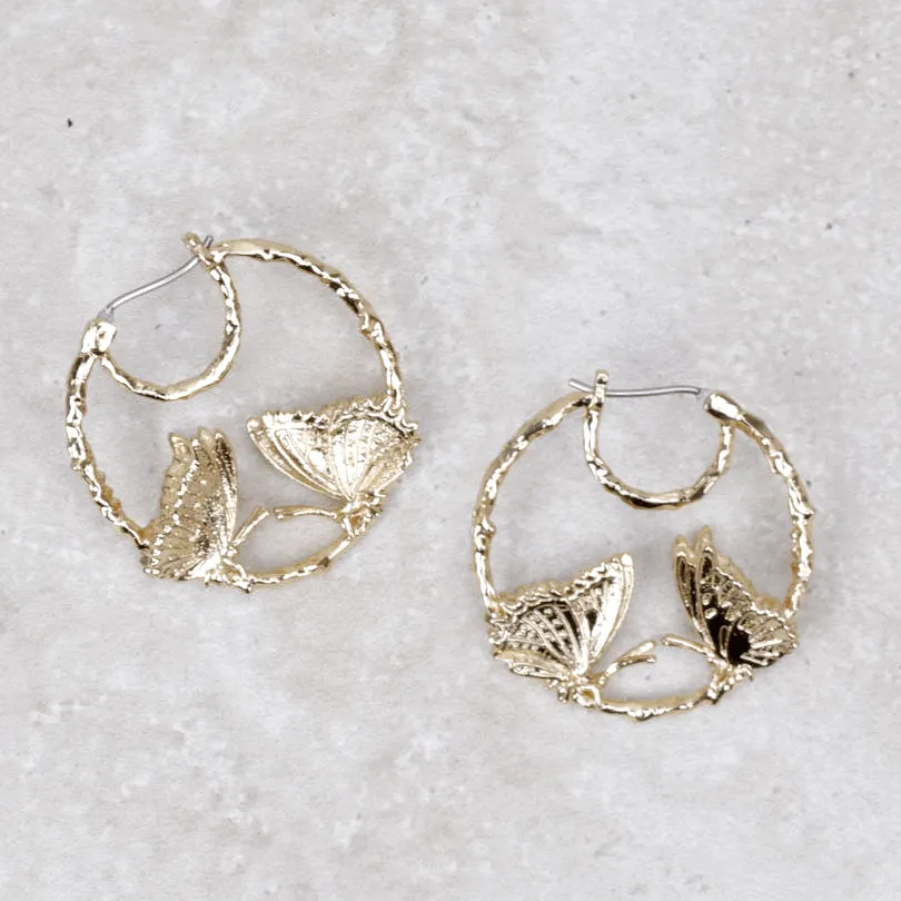 Rosina Butterfly Hoop Earrings